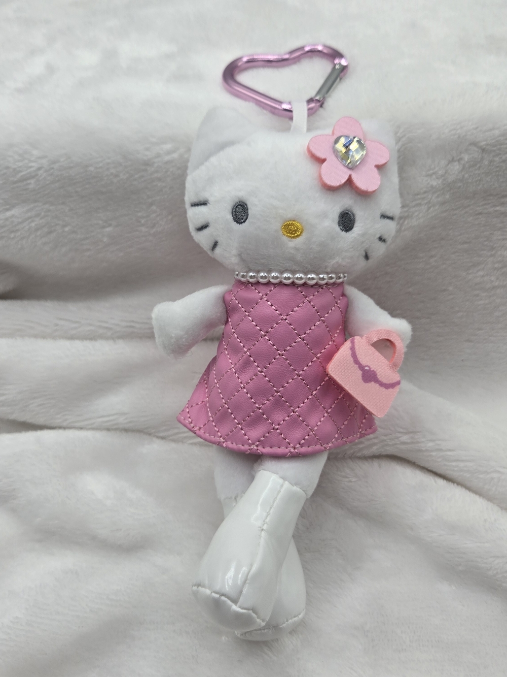 Hello Kitty Pink Plush Keychain with Purse Accessory